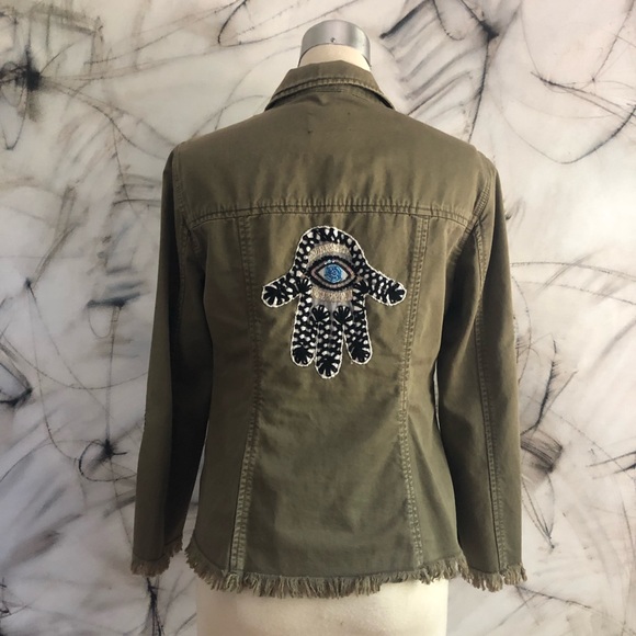 Cinq a Sept Green Military Embroidered Jacket Top. EUC! - Picture 1 of 12